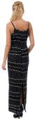 Geometric Beaded Pattern U-Neck Long Formal Dress back