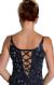 U-Neck Silk Chiffon Gown with Miniature Flowers Beading back in Navy