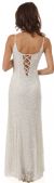 U-Neck Silk Chiffon Gown with Miniature Flowers Beading back