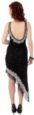 U-Neck Beaded Cocktail Party Dress with Asymmetric Hem  back