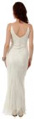 V Neck Beaded Long Formal Evening Dress back in Ivory/Silver