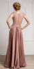 Embellished Sheer Top Long Prom Pageant Satin Dress back