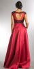 Boat Neck Mesh Embroidered Top Long Formal Evening Dress back