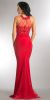 Beaded Lace & Mesh Bodice Long Prom Pageant Dress back