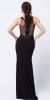 Lace Accent Sheer Waist Long Formal Evening Jersey Dress back