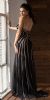 Strapless Geometric Design Tulle Long Formal Evening Dress back