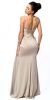 Double Spaghetti Straps Overlay Bodice Long Bridesmaid Dress back
