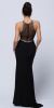Bejeweled Sheer Back Rhinestones Long Prom Pageant Dress back in Black