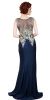 Boat Neck Fully Embroidered Bodice Long Formal Prom Dress back