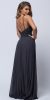 Beaded Halter Top Spaghetti Straps Long Formal Prom Dress back