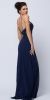 Beaded Halter Top Spaghetti Straps Long Formal Prom Dress back in Navy
