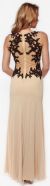 Floral Lace Bodice Long Formal Prom Dress with Mesh Back back