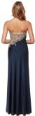 Asymmetric Mesh Rhinestones Bodice Long Prom Pageant Dress back