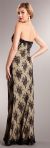 Strapless Floral Mesh Beaded Long Formal Evening Dress  back