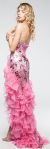 Strapless High-Low Sequined Prom Dress with Ruffled Skirt back