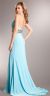 Halter Neck Full Length Formal Prom Gown with Front Slit back