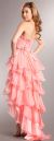 Strapless High-Low Cocktail Prom Dress with Ruffled Skirt back