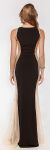 Studded Sheer Mesh Sides Flared Long Formal Prom Dress back in Black