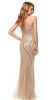 Strapless Bejeweled Bodice Mesh Long Formal Prom Dress back in Champaign