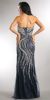 Strapless Bejeweled Bodice Mesh Long Formal Prom Dress back
