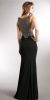 V-neck Beaded Bodice Fitted Long Formal Prom Dress back in Black