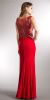 V-neck Beaded Bodice Fitted Long Formal Prom Dress back