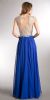 Beaded Brocade Lace Mesh Top Long Formal Prom Dress back