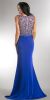 Elegant Beaded Sheer Bodice Long Prom Pageant Dress back