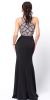 Sleeveless Beaded Top High Neck Long Prom Dress back