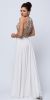 Sleeveless Floral Accent Beaded Top Long Prom Dress back