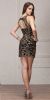Elegant Gold Embroidery Short Party Bridesmaid Dress back