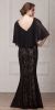 V-Neck Floral Lace Sheer Cape Long MOB Gown back