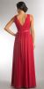 V-neck Sleeveless Ruched Bodice Long Bridesmaid Dress back