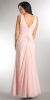 V-Neck Ruched Twist Knot Bust Long Bridesmaid Dress back