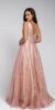 V Neck Vines Pattern Tulle Prom Gown back