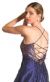 Criss Crossed Brocade Beaded Formal Prom Dress back