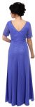 Sheer Short Sleeved Beaded Long Formal Gown back