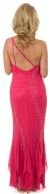 One Shoulder Beaded Formal Prom Dress with Frilly Bottom back