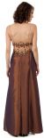 Sheer Mesh Top with Taffeta Overlap Skirt Formal Prom Dress back