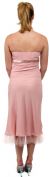 Spaghetti Straps Satin Bow Tea Length Cocktail Party Dress back in Dusty Rose