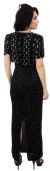 Long Beaded Dress with Attached Short Jacket back