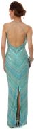 Spaghetti Straps Multi Colored Formal Beaded Gown in Aqua back