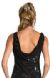 Cowl Neck Sequined Long Formal Dress with Floral Beading back in Black