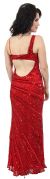 Striped Sequin Beaded Formal Evening Dress back
