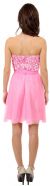 Strapless Flowered Sequined Short Dress back