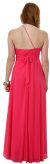 Single Shoulder Flower Accent Formal Prom Dress back