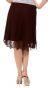 Bead Embellished Knee Length Skirt  back in Brown