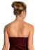 Strapless Ruched Medium Length Mesh Formal Dress back in Black/Burgundy