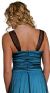 Shirred WaistlineTea Length Cocktail Prom Dress  back in Black/Teal