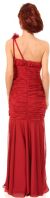 Shirred Single Shoulder Formal Evening Dress back
